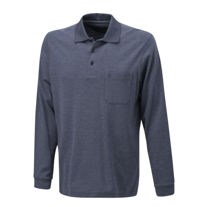 Polo à manches longues Carbon Stripe chiné de Ragman