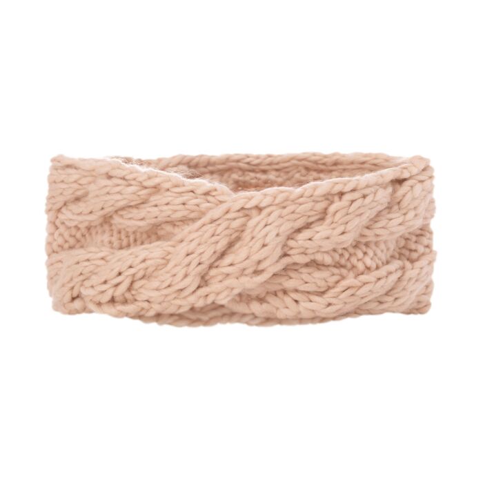 Elegantes Stirnband mit Zopfmuster und Knotenoptik