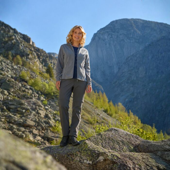 Damen-Fleecejacke mit Stehkragen, 100% Micro Polarfleece