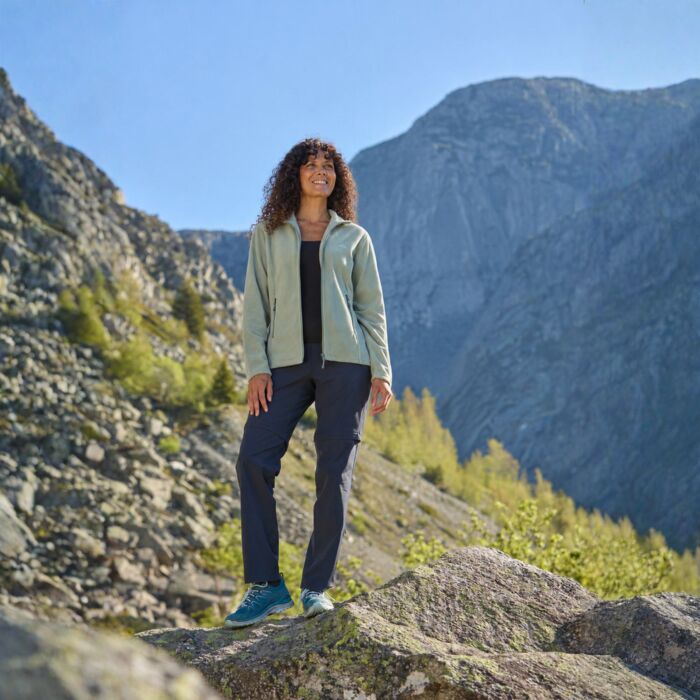 Damen-Fleecejacke mit Stehkragen, 100% Micro Polarfleece