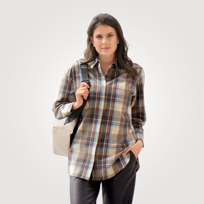 Longue blouse à carreaux en flanelle Artime