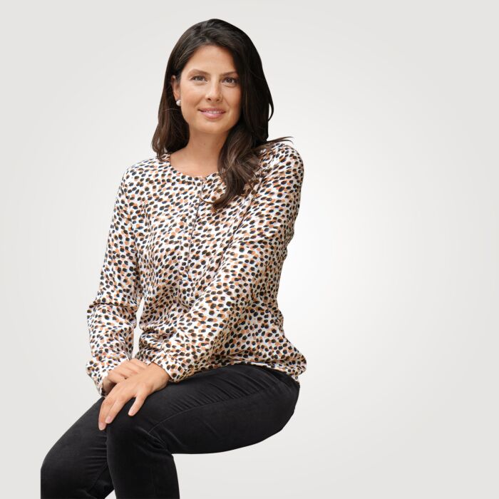 ARTIME Blouse, motif à pois, patte de boutonnage cachée