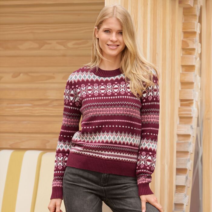 Artime Norwegerpullover, gestricktes Jaquardmuster
