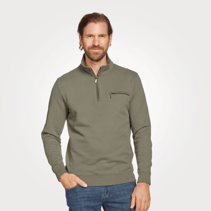 EXPLORER Langarm-Poloshirt, mit Reissverschlusstasche