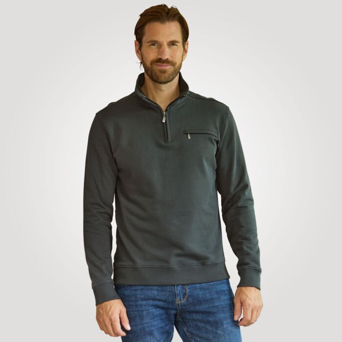 EXPLORER Langarm-Poloshirt, mit Reissverschlusstasche
