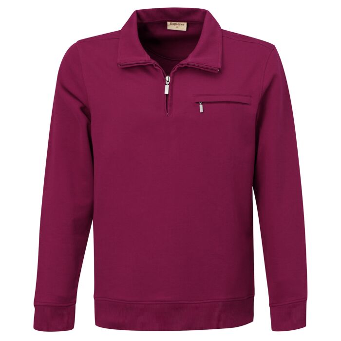 EXPLORER Langarm-Poloshirt, mit Reissverschlusstasche