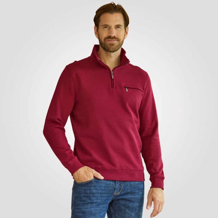 EXPLORER Langarm-Poloshirt, mit Reissverschlusstasche