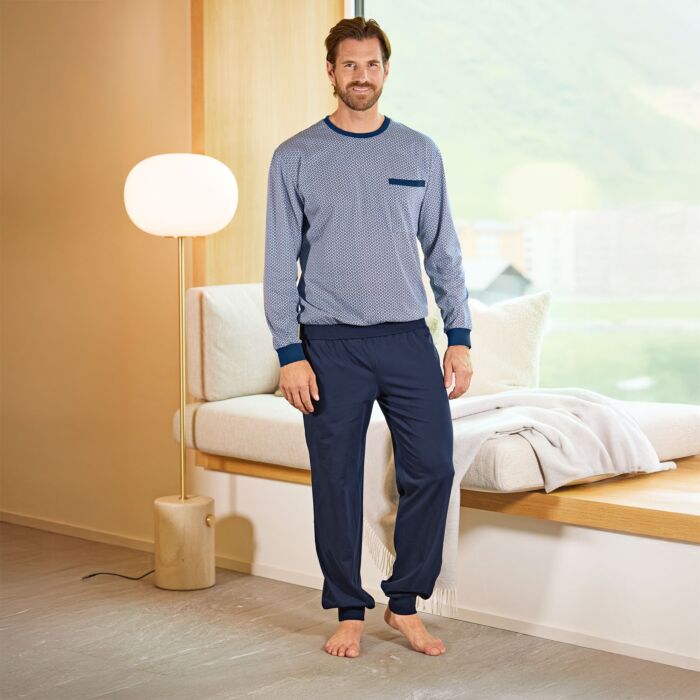 ARTIME Herren-Pyjama, zweiteilig, mit Brusttasche main product photo
