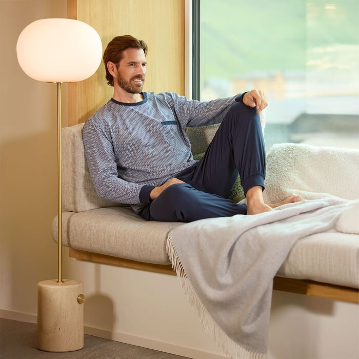 ARTIME Pyjama homme, deux-pièces, avec poche poitrine