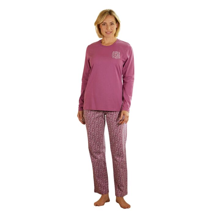 Langarm-Pyjama aus Baumwolle für Damen