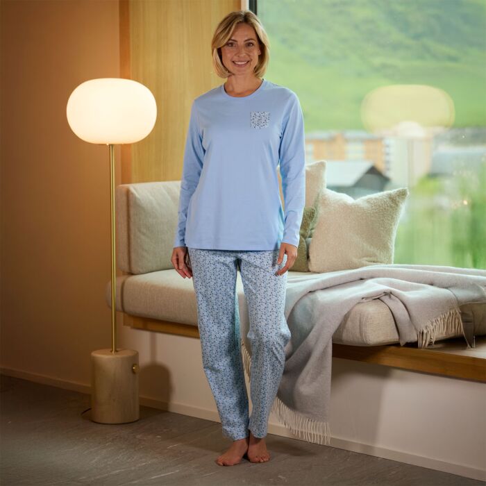 Langarm-Pyjama aus Baumwolle für Damen
