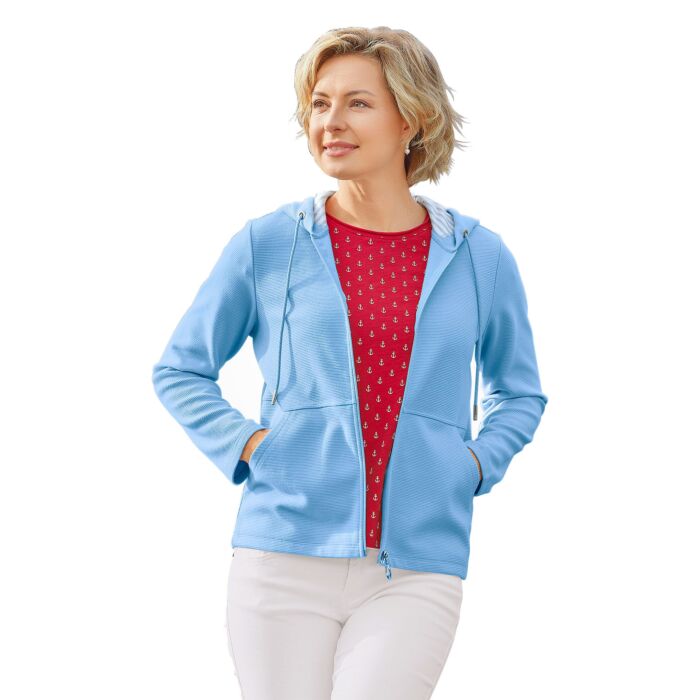 Shirtjacke in modischer Querrippen-Struktur