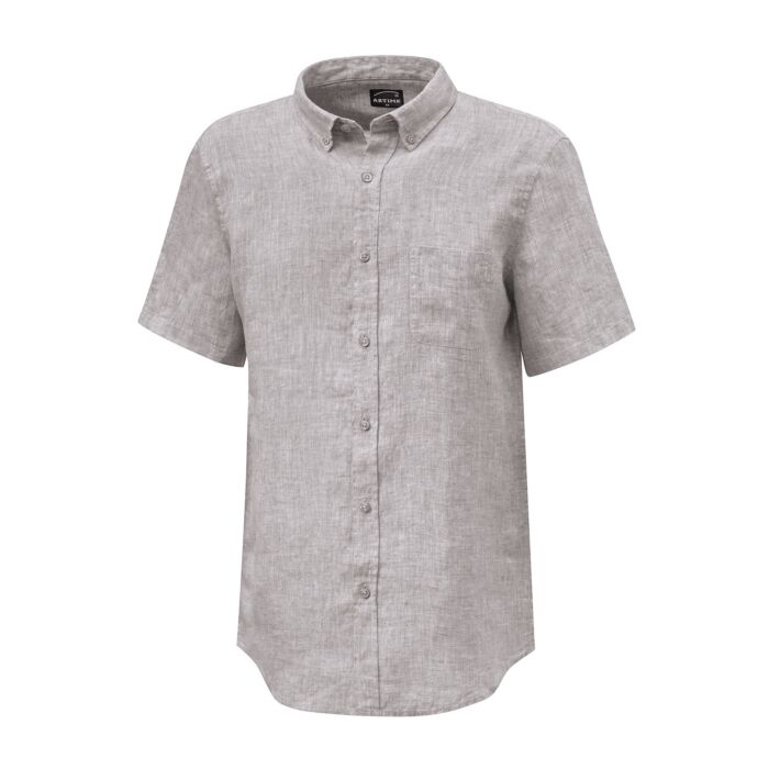 Artime Chemise en lin à manches courtes et poche de poitrine , olive