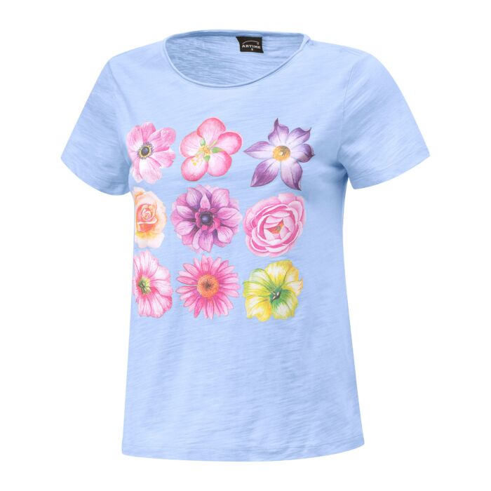 Bequemes T-Shirt mit floralem Print, Rundhalsausschnitt main product photo