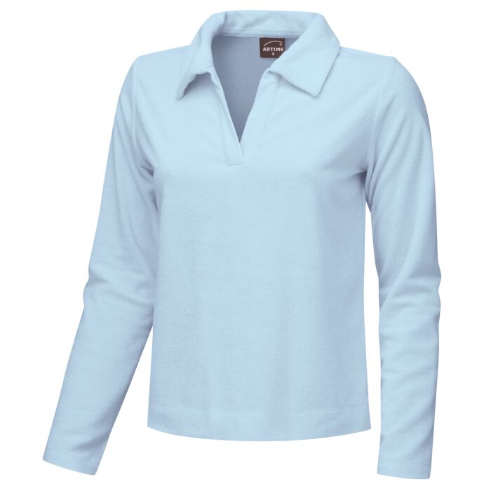 Langarm Frottee Poloshirt für Damen, Rückenlänge ca. 58,5 cm main product photo