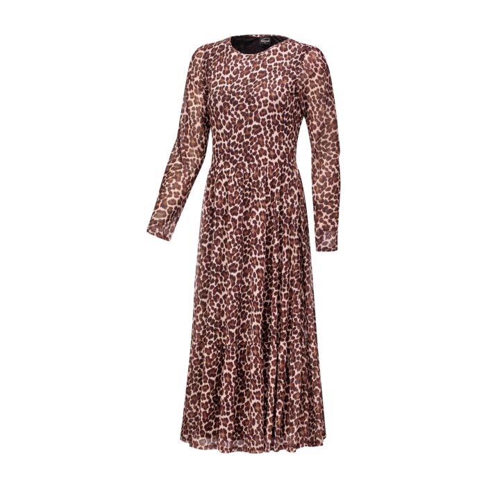 Midi Kleid langarm mit Animal Print main product photo