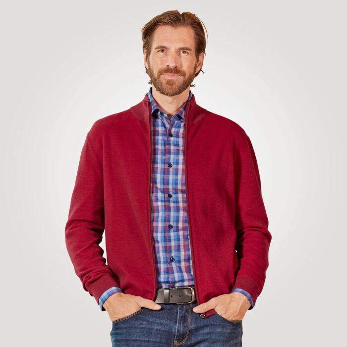 Cardigan mit Waffelstruktur und Reissverschluss