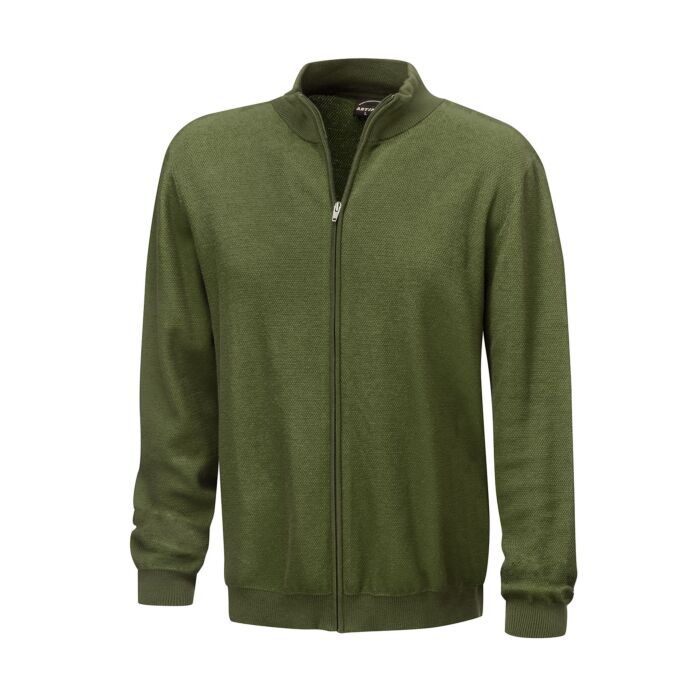 Cardigan mit Waffelstruktur und Reissverschluss