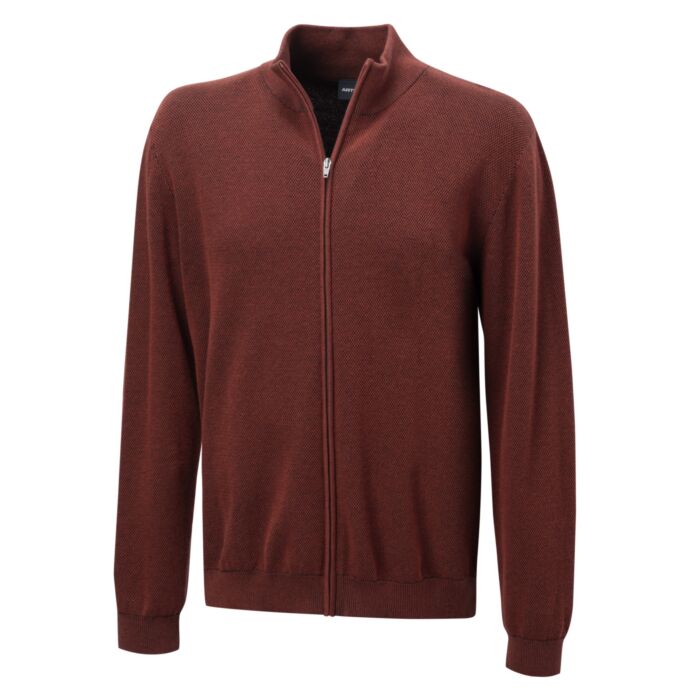 Cardigan mit Waffelstruktur und Reissverschluss