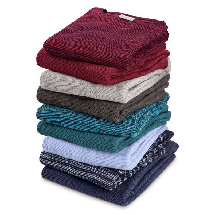 Pull-over en tricot pour femmes, dégradé de couleurs et col rond