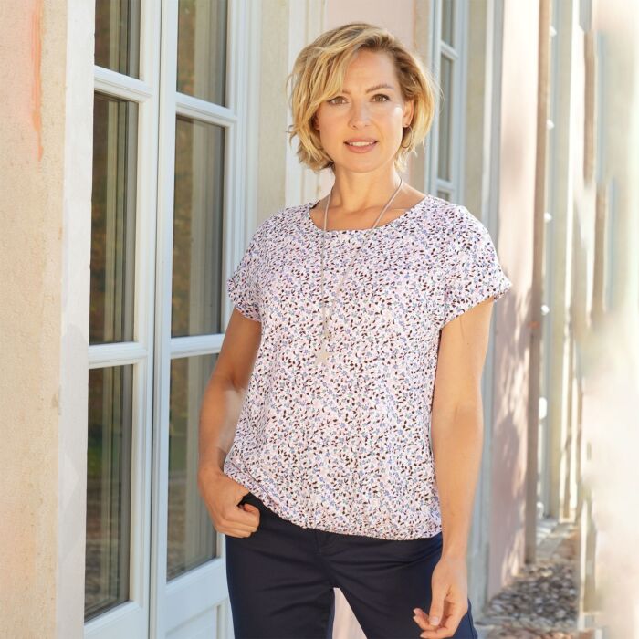 Damen T-Shirt aus Baumwoll-Modal-Mix