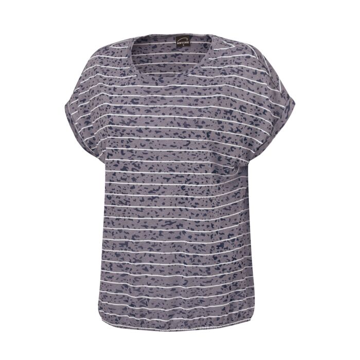 Damen-T-Shirt in Streifen-Design mit raffinierter Burnout-Optik