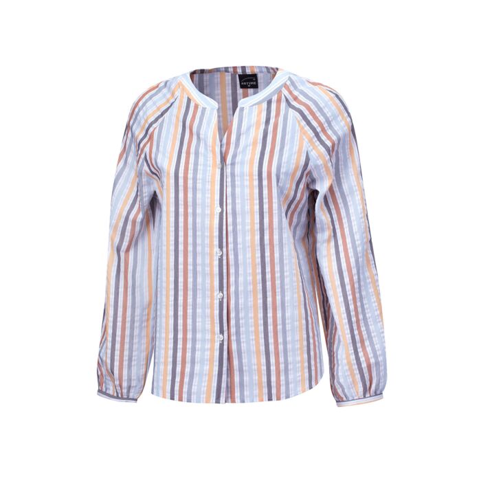 Leichtes Sommerbluse, gestreift, Knopfleiste