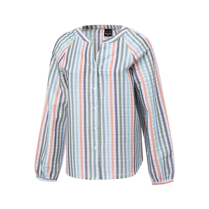 Leichtes Sommerbluse, gestreift, Knopfleiste