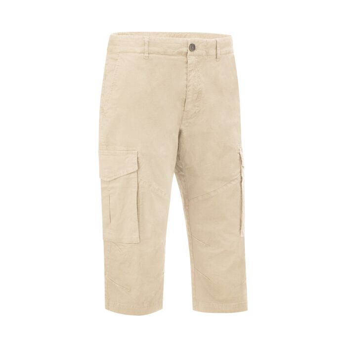 Pantalon cargo 3/4 en coton stretch