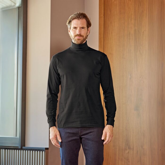 Pull à col roulé basique pour hommes, certifié GOTS