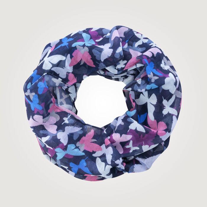 Écharpe ronde avec papillons multicolores, en polyester main product photo