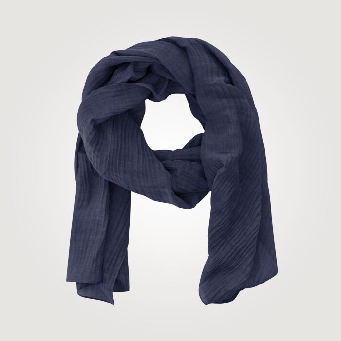 Écharpe crinkle unie avec une part de soie main product photo