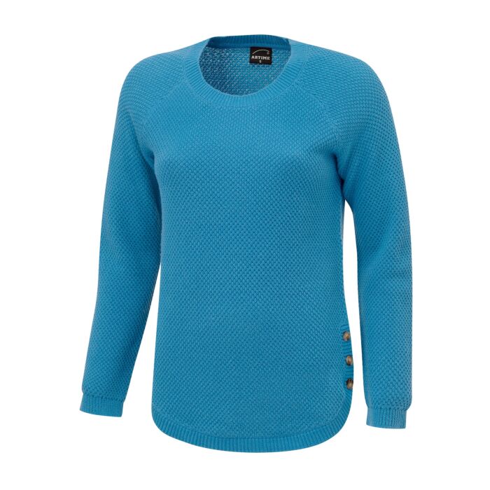 Pull-over en maille pour femmes, structuré, ourlet arrondi main product photo