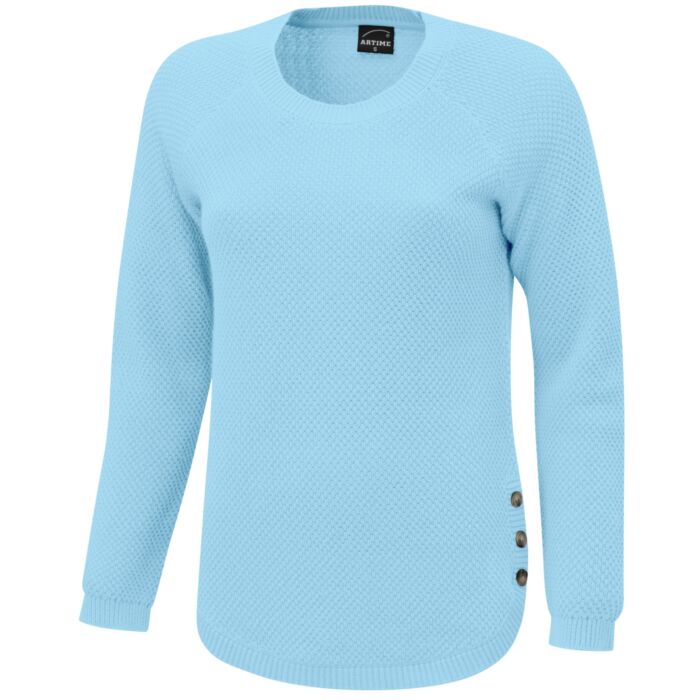 Pull-over en maille pour femmes, structuré, ourlet arrondi