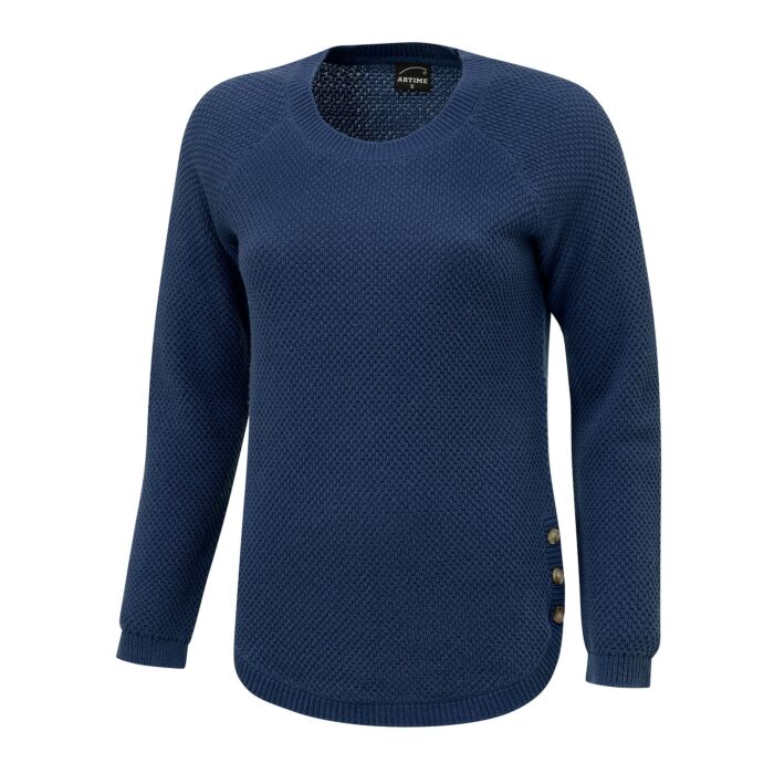 Pull-over en maille pour femmes, structuré, ourlet arrondi