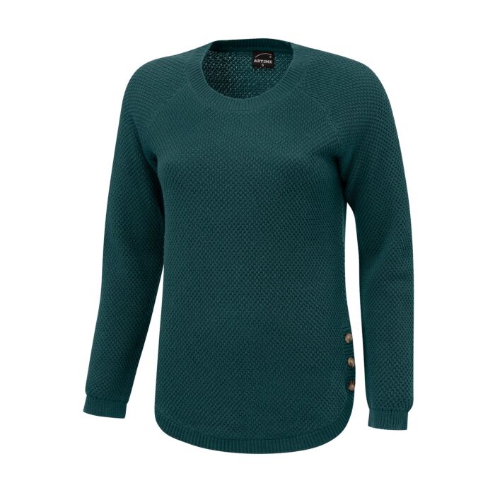 Pull-over en maille pour femmes, structuré, ourlet arrondi