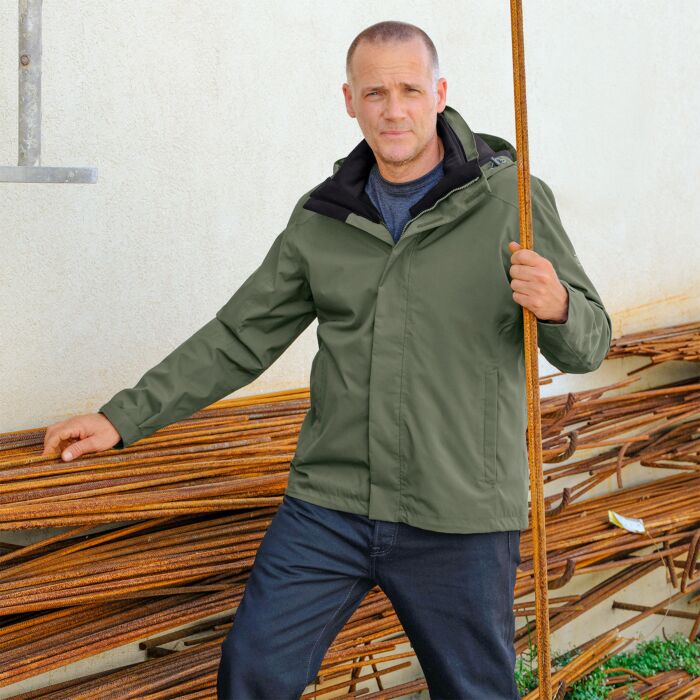 HTA Veste Outdoor pour hommes « 3 en 1 », imperméable et polyvalente