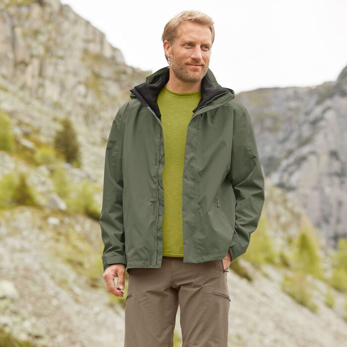 HTA Veste Outdoor pour hommes « 3 en 1 », imperméable et polyvalente
