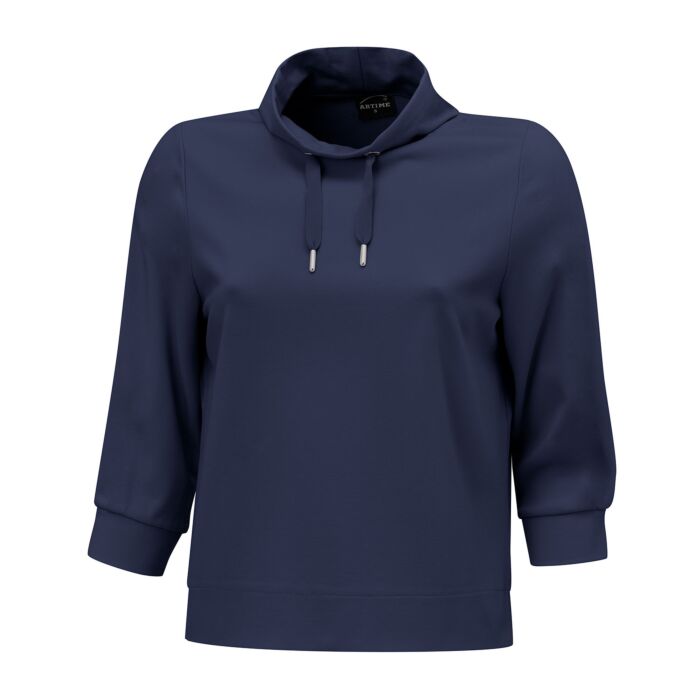 Damen Rollkragenshirt, Oversized Look, mit Kordel