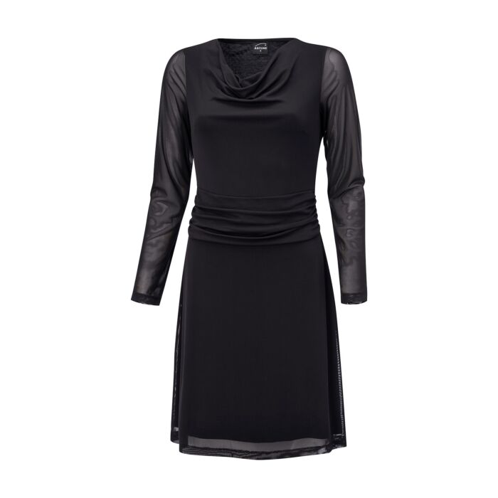 Midi-Kleid mit Wasserfallausschnitt, Allover-Print main product photo