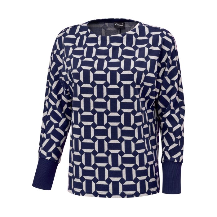 Damen Jacquard-Pullover, geometrisches Muster