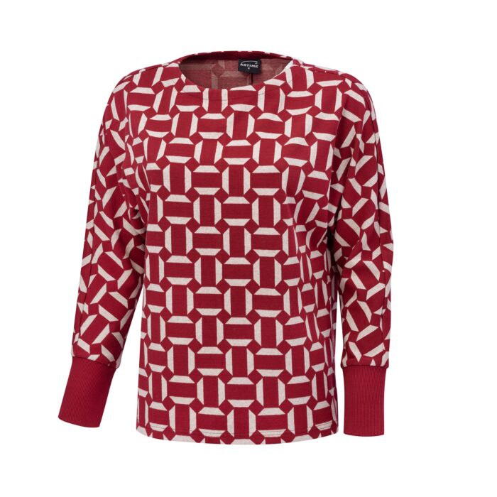 Damen Jacquard-Pullover, geometrisches Muster