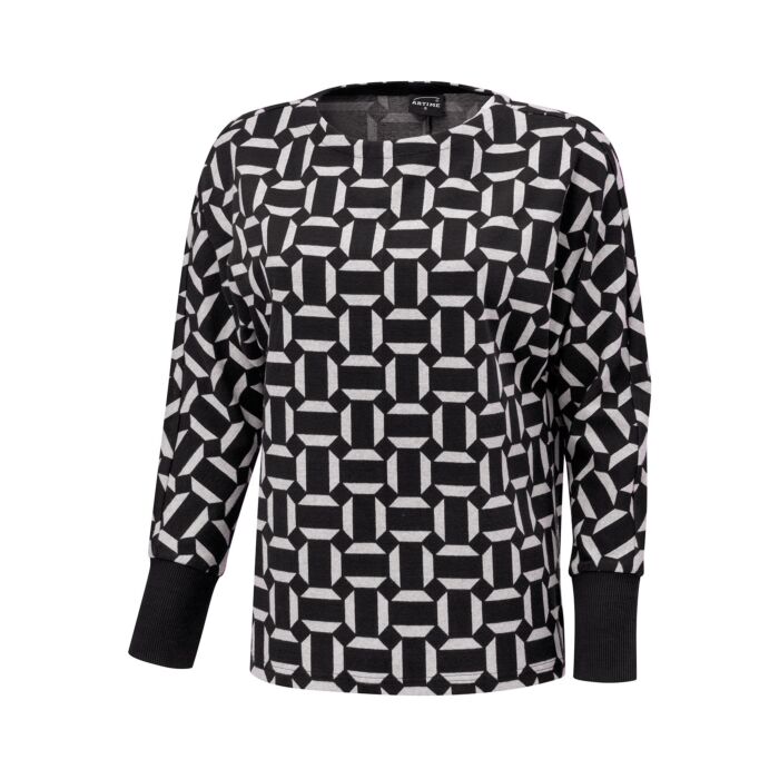 Damen Jacquard-Pullover, geometrisches Muster