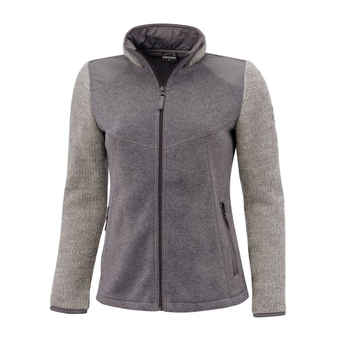 Damen Fleece Jacke, gestrickte Ärmel