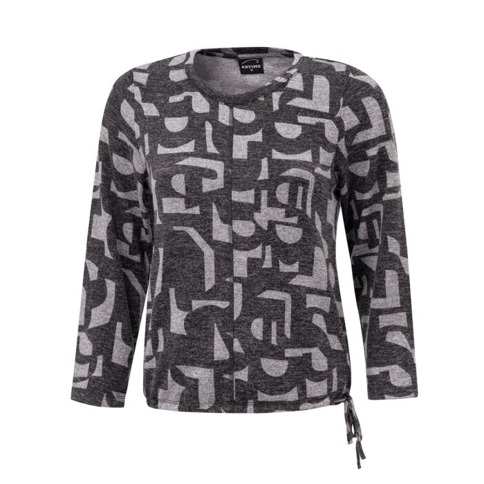 Pull-over avec imprimé all-over, cordon coulissé