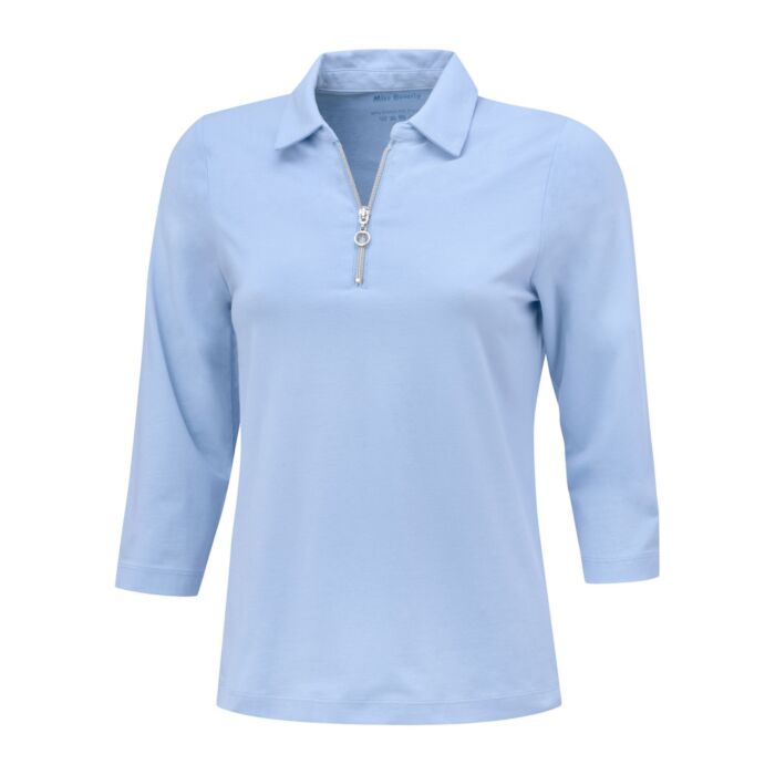Poloshirt mit Reissverschluss und 3/4 Ärmeln, komfortabel main product photo