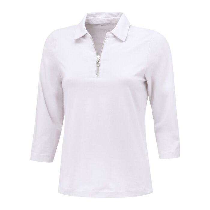 Poloshirt mit Reissverschluss und 3/4 Ärmeln, komfortabel