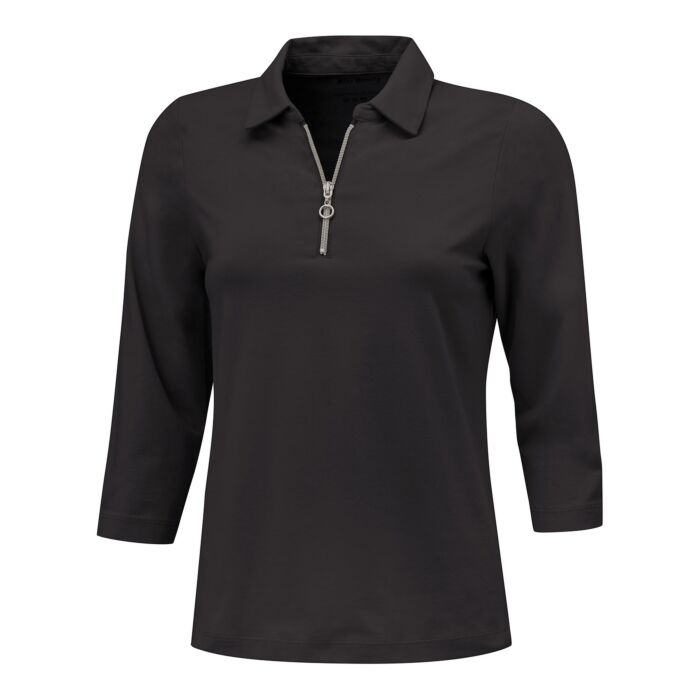 Poloshirt mit Reissverschluss und 3/4 Ärmeln, komfortabel