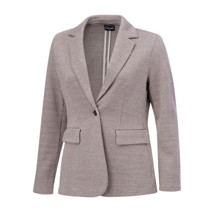 Blazer femme, motif pied-de-poule, un bouton