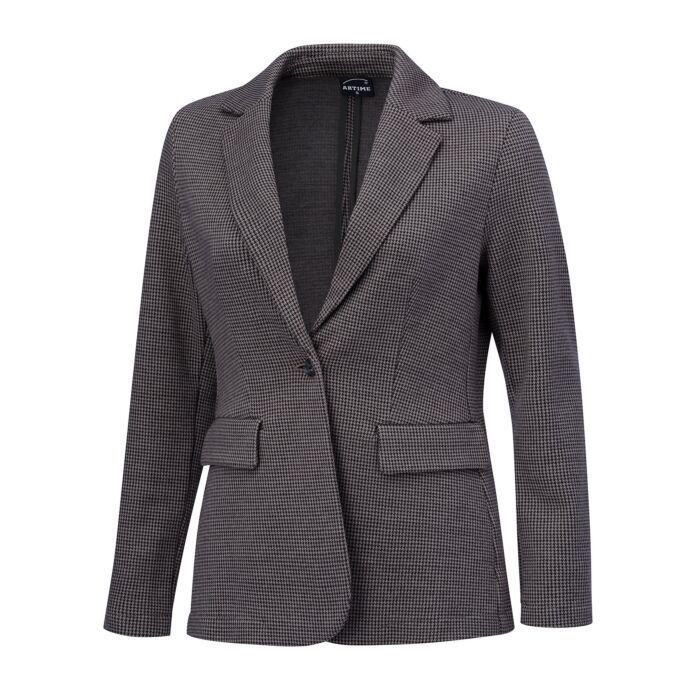 Blazer femme, motif pied-de-poule, un bouton